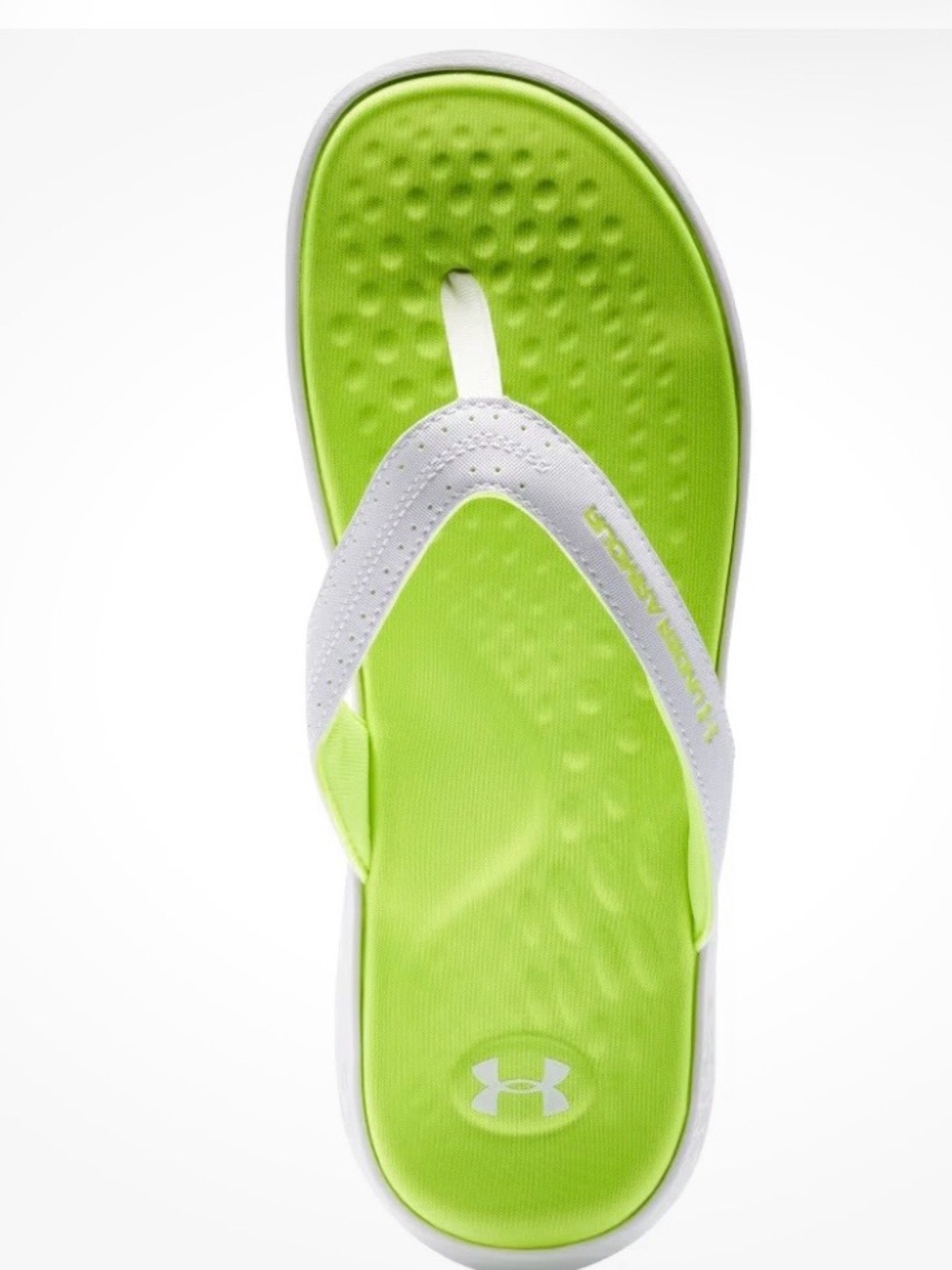 Under Armour Lime Green White Ignite Pro Marbella Flip Flop Sandals 7 NWT
